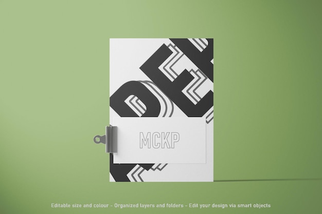 Front view editable blank paper mockup