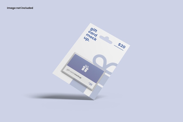 Front view floating gift card mockup