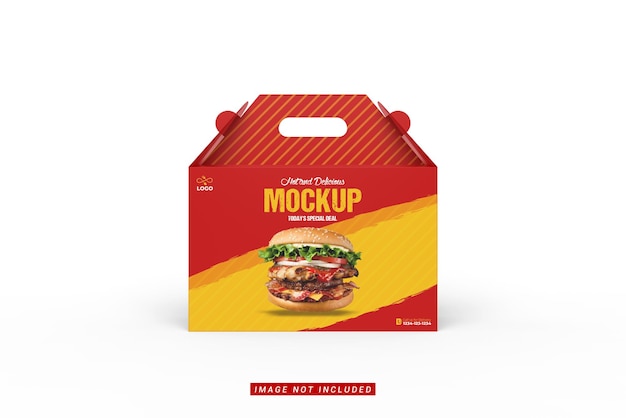 front view of food delivery box mockup