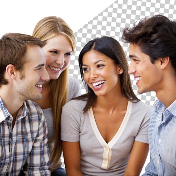 PSD front view of friends spending time together