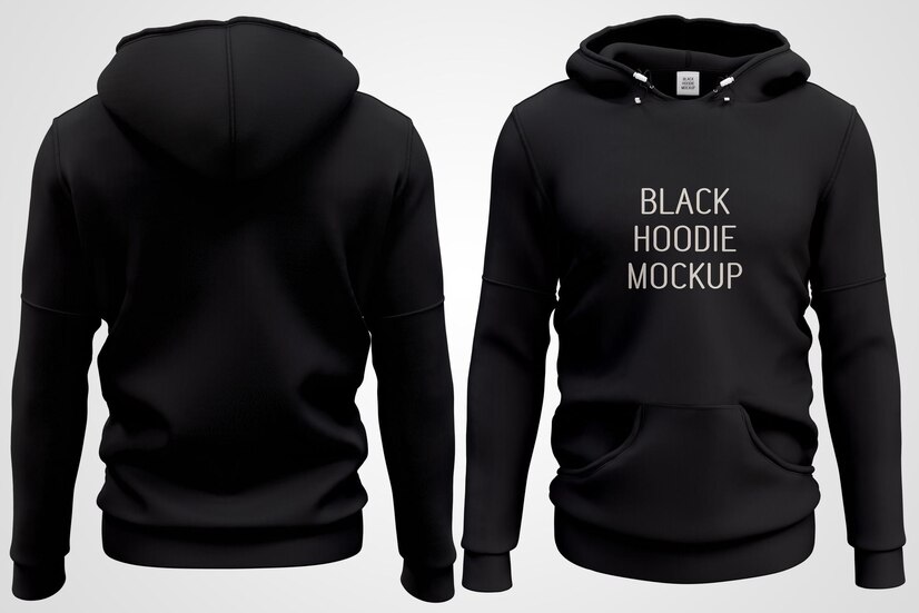 Premium PSD | Front view front and back hoodie mockup isolated