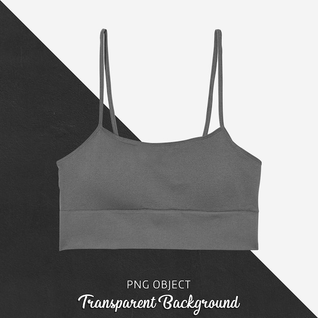 Vista frontale del mockup di crop top grigio