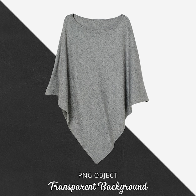 PSD front view of gray woman poncho mockup