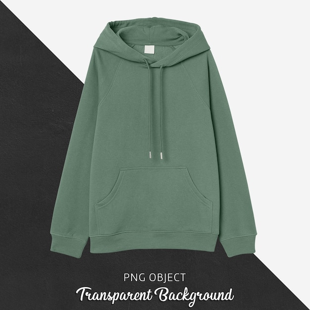 PSD front view of green basic hoodie mockup