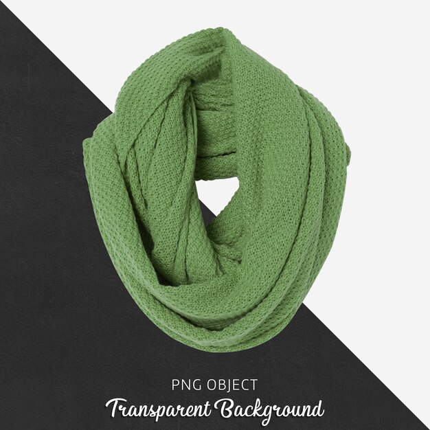 PSD front view of  green scarf mockup