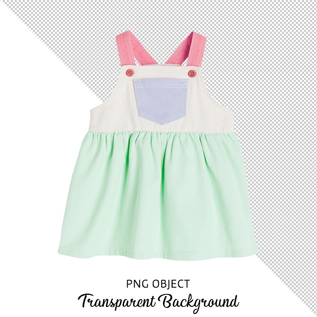 PSD front view of isolated colorful kids dress