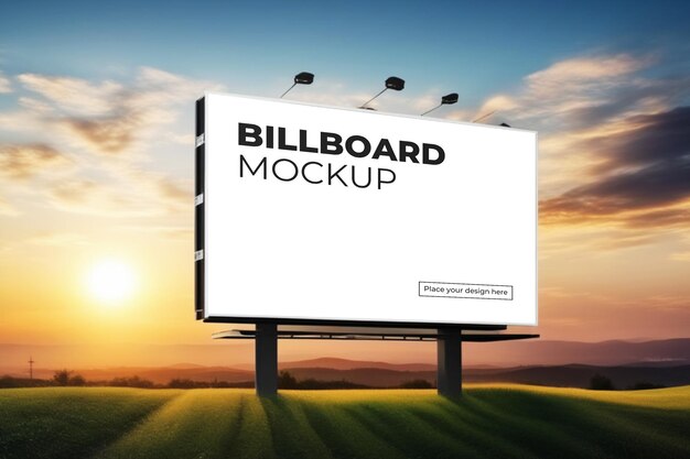 Front view of isolated outdoor billboard mockup