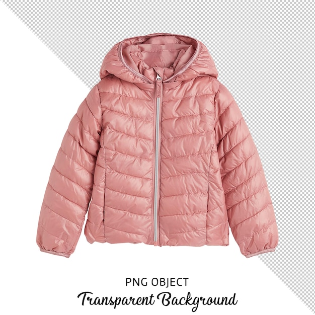 PSD front view of isolated pink coat on transparent background