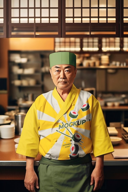 Front view japanse man in uniform