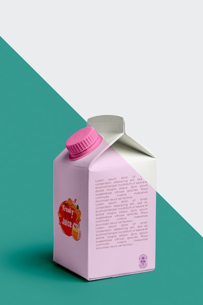 PSD front view of juice carton