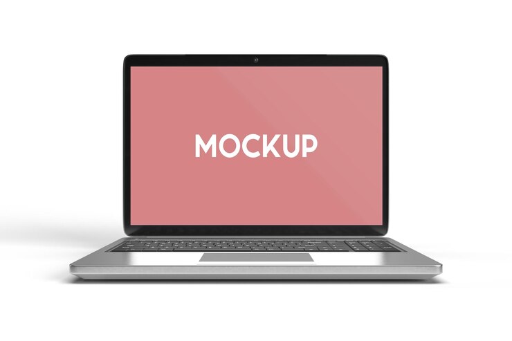 Front view of laptop mockup