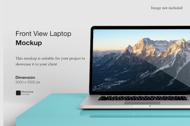 PSD front view laptop mockup