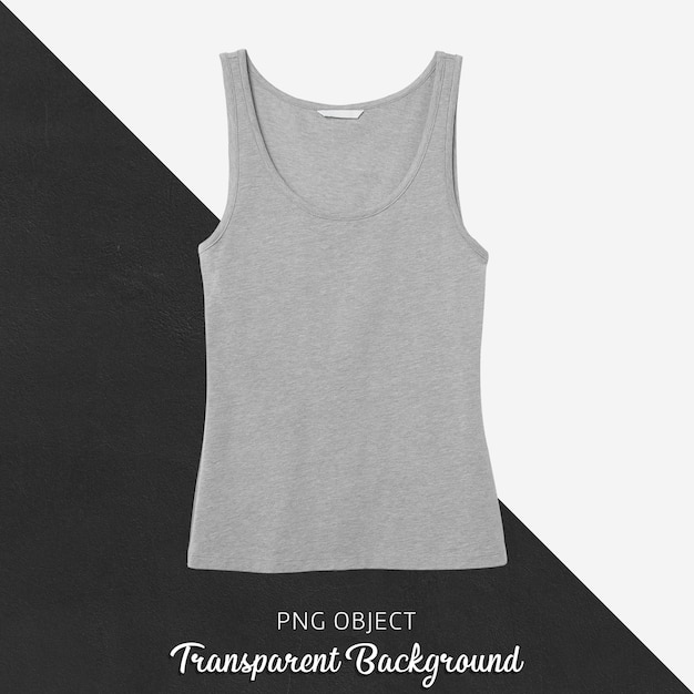 PSD front view of light gray tank top mockup