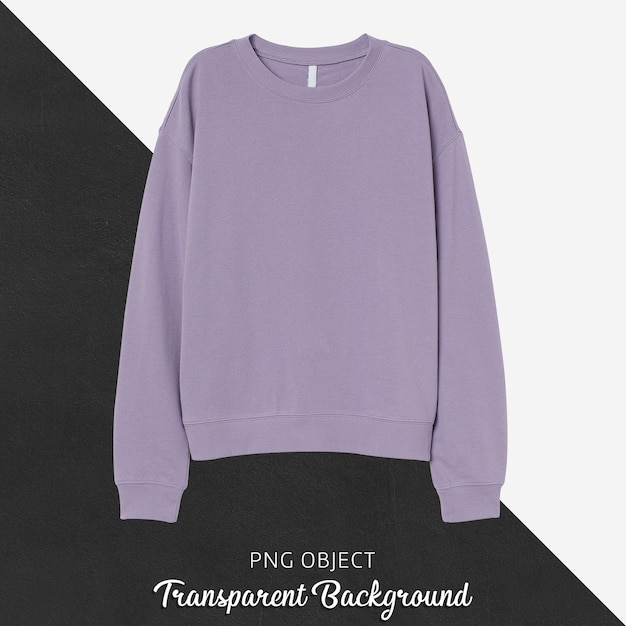 PSD front view of light purple sweatshirt mockup