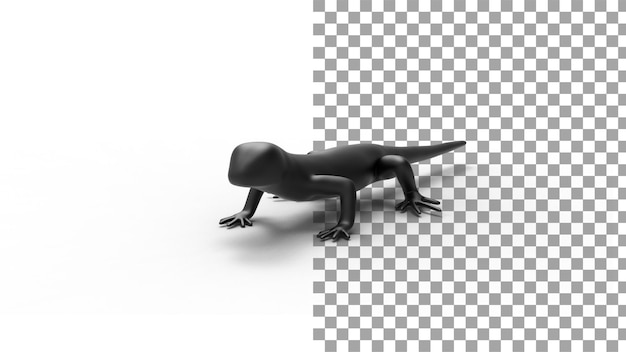 PSD front view of lizard 3d render