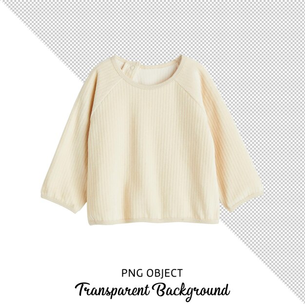 PSD front view of long sleeve beige children tshirt mockup