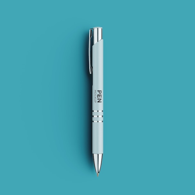 Front view of luxury pen mockup isolated