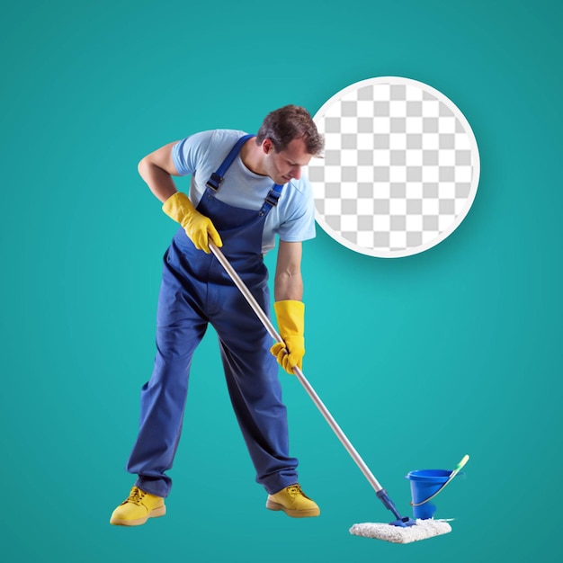 Front view male gardener holding black shovel on a white background uniform soil work tree garden job