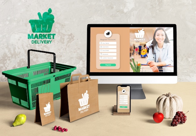 PSD front view mock-up home groceries