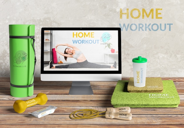 Front view mock-up home workout