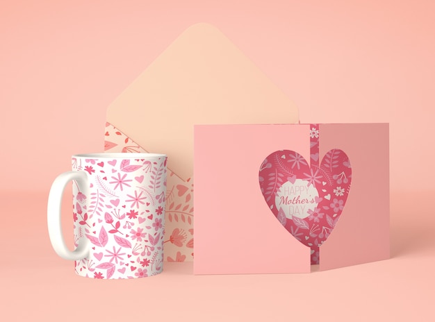 front view mother's day composition with card scene creator
