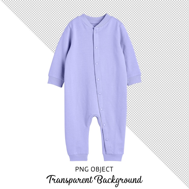 Front view of baby jumpsuit on transparent background