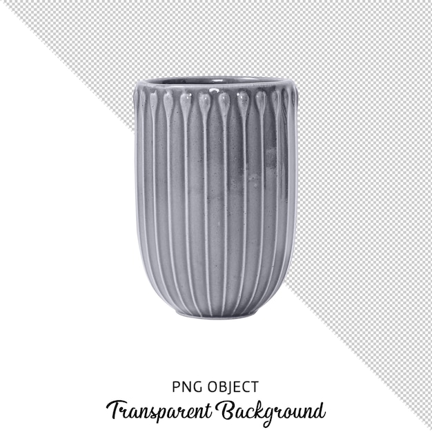 透明な背景に分離された灰色のエスプレッソカップの正面図