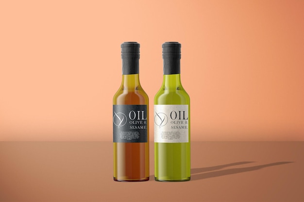 Front view oil olive bottle mockup