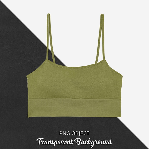 Front view of olive crop top mockup