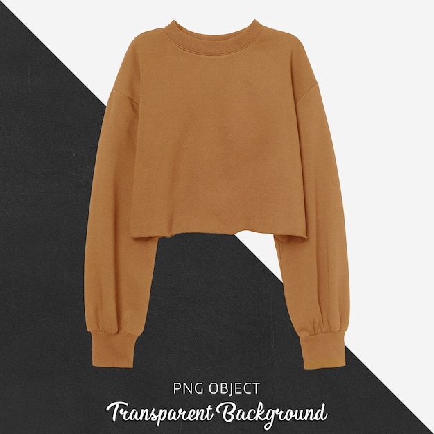 PSD front view of orange crop sweatshirt mockup