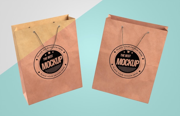 Front view of paper bags mock-up