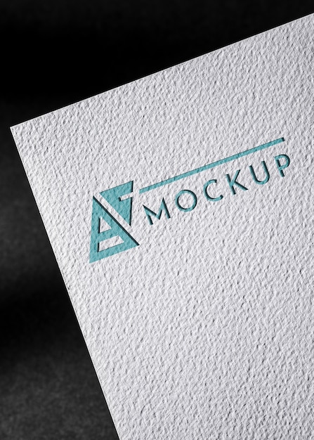 PSD front view of paper business card with coarse surface