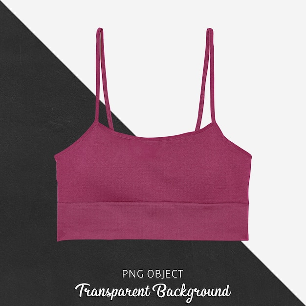 PSD front view of pink crop top mockup