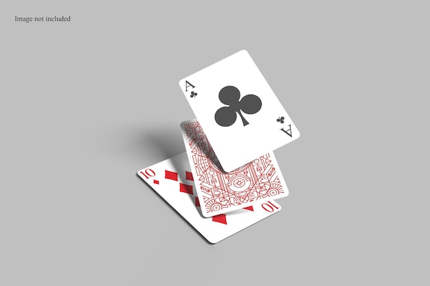 Mockup di carte da poker con vista frontale per mostrare il tuo design ai clienti