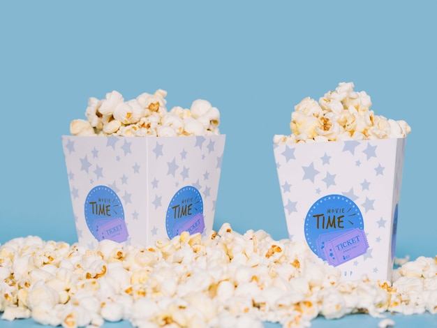 front view of popcorn for the cinema