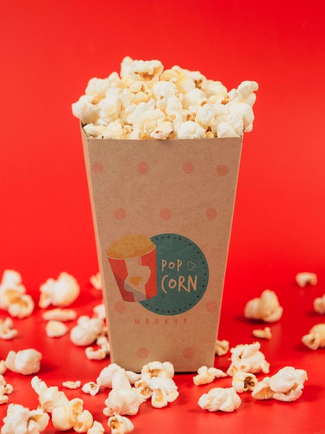 front view of popcorn cup