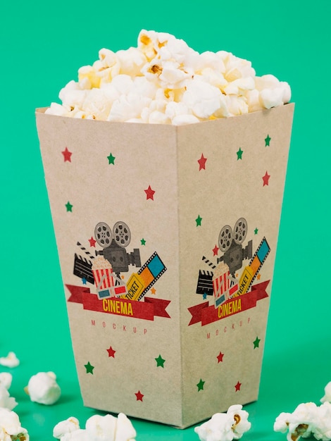 front view of popcorn cup