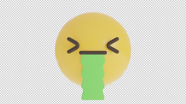 PSD vista frontale che vomita emoji png