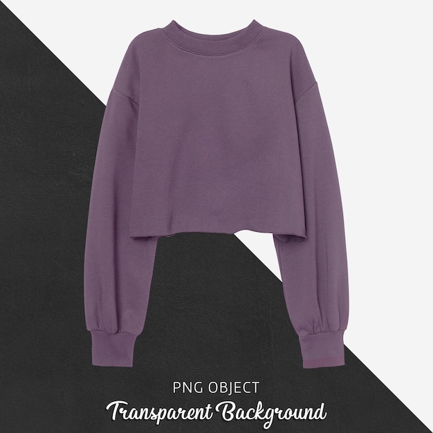 Front view of purple crop sweatshirt mockup