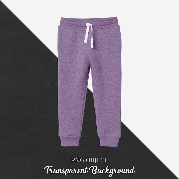 PSD front view of purple sweatpants mockup