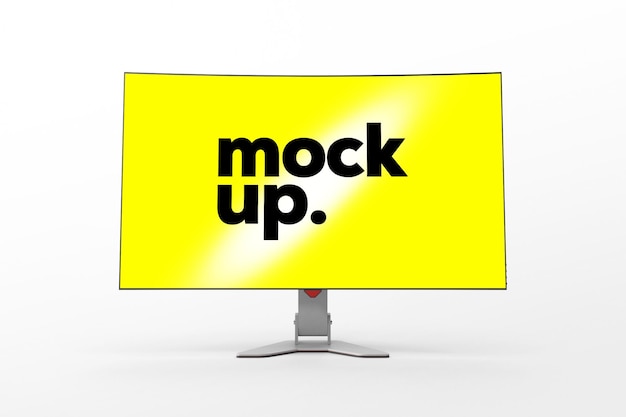 Front view screen computer monitor mockup template psd