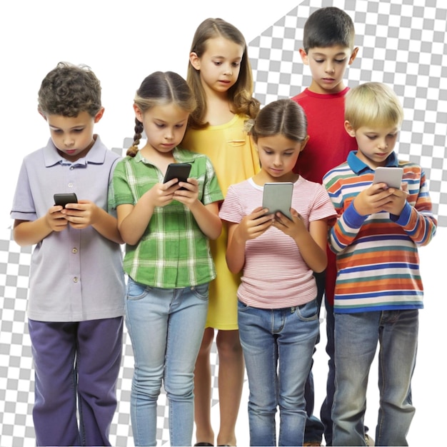 Front view siblings using a digital tablet