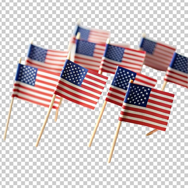 PSD front view small usa flags