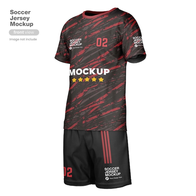 PSD vista frontale del mockup della maglia da calcio