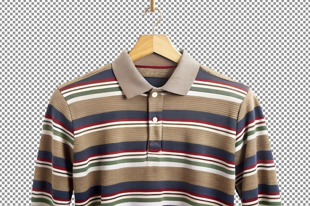 Front view of a striped polo shirt design