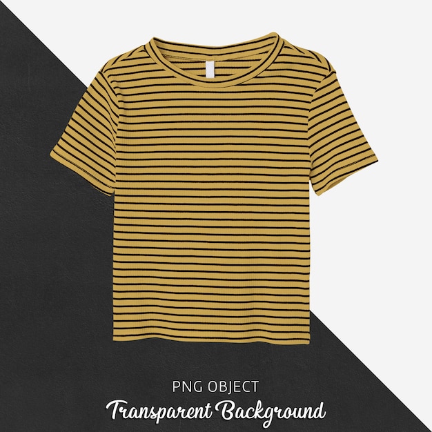 Front view striped yellow t-shirt mockup