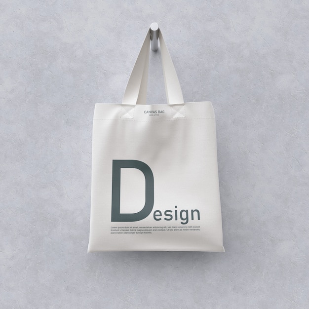 Front view of textile bag mockup