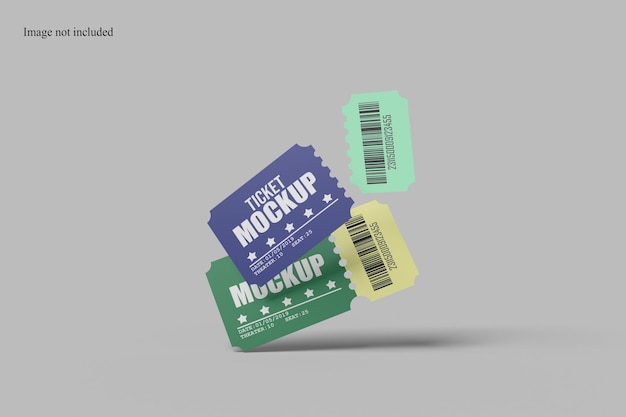 PSD front view ticket mockup for your design for clients
