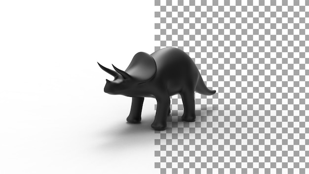 PSD front view of triceratops dinosaur 3d render