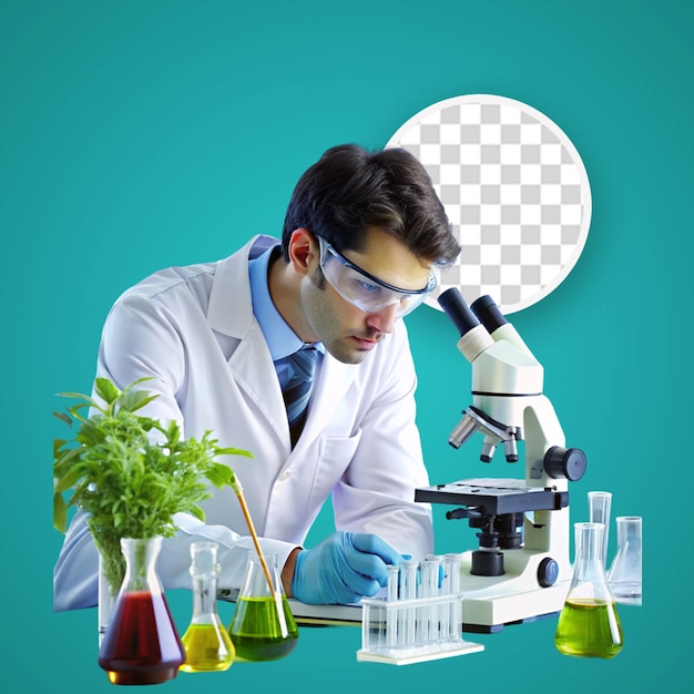 PSD front view vrouwelijke chemicus in wit medisch pak met een kolf met een blauwe oplossing op een lichte witte achtergrond laboratorium wetenschap virus covid pandemie